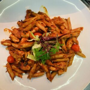 MEDITERRANEAN PENNE British chicken and penne pasta served in spiced mediterranean tomato sauce